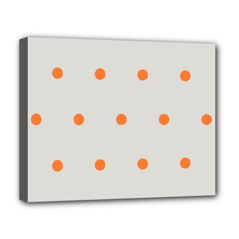 Diamond Polka Dot Grey Orange Circle Spot Deluxe Canvas 20  X 16   by Mariart