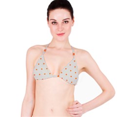 Diamond Polka Dot Grey Orange Circle Spot Bikini Top by Mariart