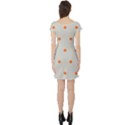 Diamond Polka Dot Grey Orange Circle Spot Short Sleeve Skater Dress View2