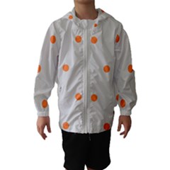 Diamond Polka Dot Grey Orange Circle Spot Hooded Wind Breaker (kids) by Mariart