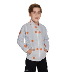 Diamond Polka Dot Grey Orange Circle Spot Wind Breaker (kids) by Mariart