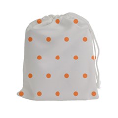 Diamond Polka Dot Grey Orange Circle Spot Drawstring Pouches (xxl) by Mariart