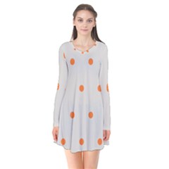 Diamond Polka Dot Grey Orange Circle Spot Flare Dress by Mariart