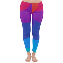 Circles Colorful Balloon Circle Purple Blue Red Orange Classic Winter Leggings by Mariart