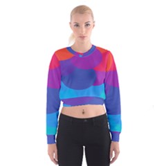 Circles Colorful Balloon Circle Purple Blue Red Orange Cropped Sweatshirt by Mariart