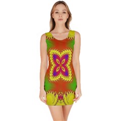 Digital Color Ornament Sleeveless Bodycon Dress by Nexatart