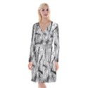 Trees Without Leaves Long Sleeve Velvet Front Wrap Dress View1