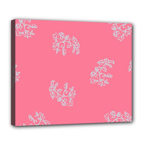 Branch Berries Seamless Red Grey Pink Deluxe Canvas 24  X 20  