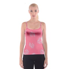 Branch Berries Seamless Red Grey Pink Spaghetti Strap Top by Mariart