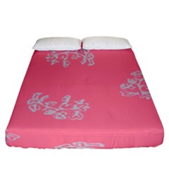 Branch Berries Seamless Red Grey Pink Fitted Sheet (king Size) by Mariart