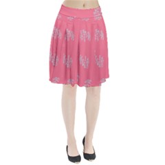 Branch Berries Seamless Red Grey Pink Pleated Skirt by Mariart