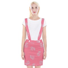 Branch Berries Seamless Red Grey Pink Suspender Skirt by Mariart