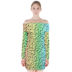 A Creative Colorful Background Long Sleeve Off Shoulder Dress by Nexatart