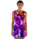 Colorful Flower Floral Rainbow Wrap Front Bodycon Dress View1