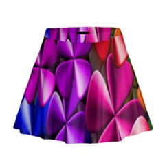 Colorful Flower Floral Rainbow Mini Flare Skirt