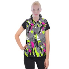 Abstract Illustration Nameless Fantasy Women s Button Up Puffer Vest by Nexatart