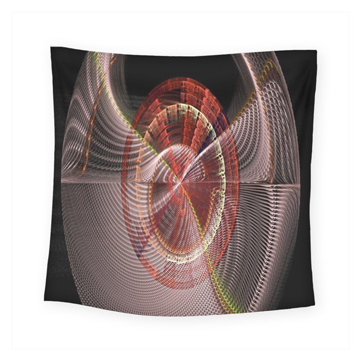 Fractal Fabric Ball Isolated On Black Background Square Tapestry (Small)