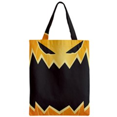 Halloween Pumpkin Orange Mask Face Sinister Eye Black Zipper Classic Tote Bag by Mariart