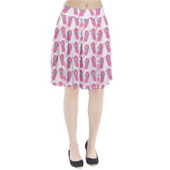 Flip Flops Flower Star Sakura Pink Pleated Skirt by Mariart