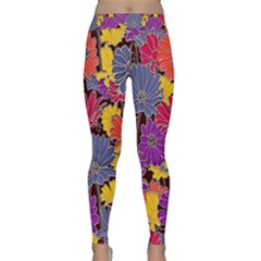 Colorful Floral Pattern Background Classic Yoga Leggings by Nexatart