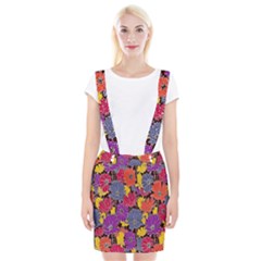 Colorful Floral Pattern Background Suspender Skirt by Nexatart