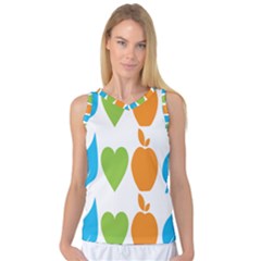 Fruit Apple Orange Green Blue Women s Basketball Tank Top by Mariart