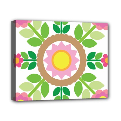 Flower Floral Sunflower Sakura Star Leaf Canvas 10  X 8  by Mariart