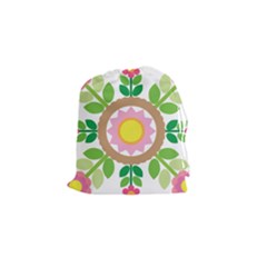 Flower Floral Sunflower Sakura Star Leaf Drawstring Pouches (small)  by Mariart