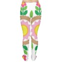 Flower Floral Sunflower Sakura Star Leaf Women s Tights View2