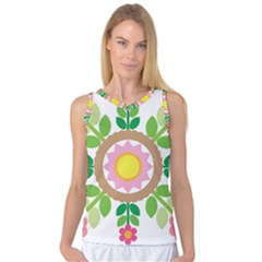 Flower Floral Sunflower Sakura Star Leaf Women s Basketball Tank Top by Mariart