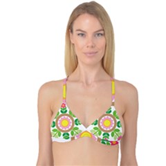 Flower Floral Sunflower Sakura Star Leaf Reversible Tri Bikini Top by Mariart