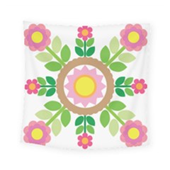 Flower Floral Sunflower Sakura Star Leaf Square Tapestry (small) by Mariart