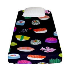 Japanese Food Sushi Fish Fitted Sheet (single Size) by Mariart