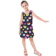 Japanese Food Sushi Fish Kids  Sleeveless Dress by Mariart