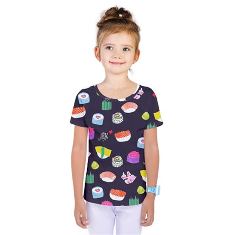 Japanese Food Sushi Fish Kids  One Piece Tee by Mariart