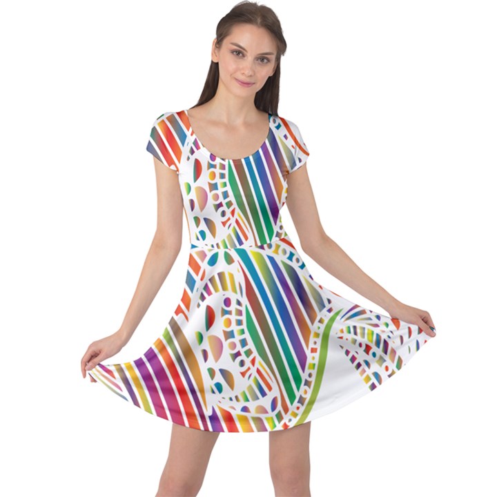 Colorful Fish Animals Rainbow Cap Sleeve Dresses