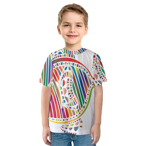 Colorful Fish Animals Rainbow Kids  Sport Mesh Tee by Mariart