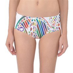 Colorful Fish Animals Rainbow Mid-waist Bikini Bottoms by Mariart