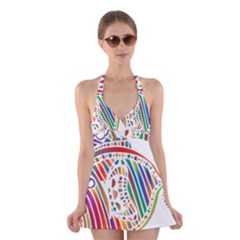 Colorful Fish Animals Rainbow Halter Swimsuit Dress by Mariart