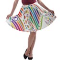 Colorful Fish Animals Rainbow A-line Skater Skirt View1