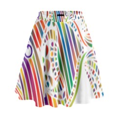 Colorful Fish Animals Rainbow High Waist Skirt by Mariart