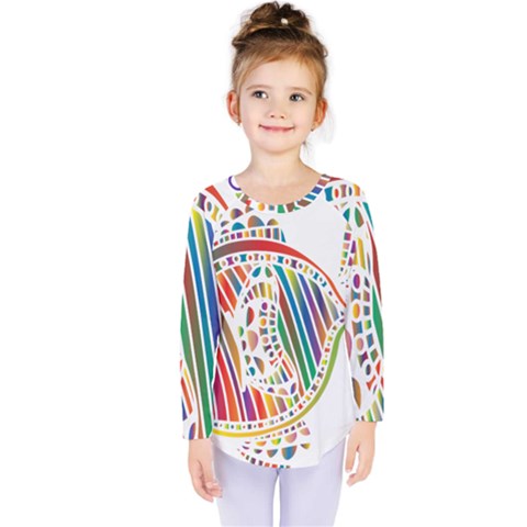 Colorful Fish Animals Rainbow Kids  Long Sleeve Tee by Mariart