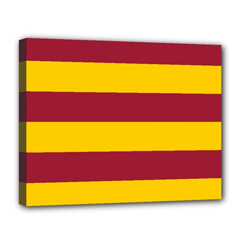 Oswald s Stripes Red Yellow Canvas 14  X 11  by Mariart