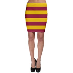 Oswald s Stripes Red Yellow Bodycon Skirt by Mariart