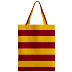 Oswald s Stripes Red Yellow Zipper Classic Tote Bag by Mariart