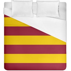 Oswald s Stripes Red Yellow Duvet Cover (king Size) by Mariart