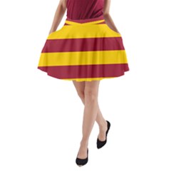 Oswald s Stripes Red Yellow A-line Pocket Skirt by Mariart