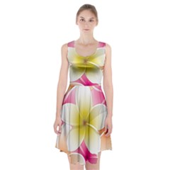 Frangipani Flower Floral White Pink Yellow Racerback Midi Dress by Mariart