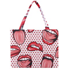 Lipstick Lip Red Polka Dot Circle Mini Tote Bag by Mariart