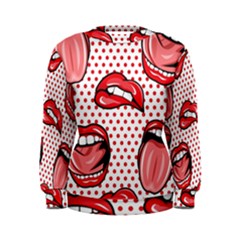 Lipstick Lip Red Polka Dot Circle Women s Sweatshirt by Mariart